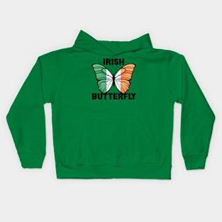 Irish Flag Butterfly - Ireland Flag Kids Hoodie